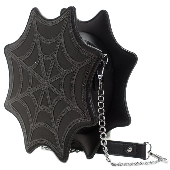 Sourpuss Handbags - SOURPUSS Spiderweb Sparkle Purse goth punk spooky